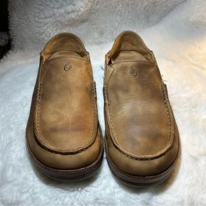 Olukai Mens Moloa Loafer Size 9.5 Brown Leather Convertible Slipper Casual Shoe